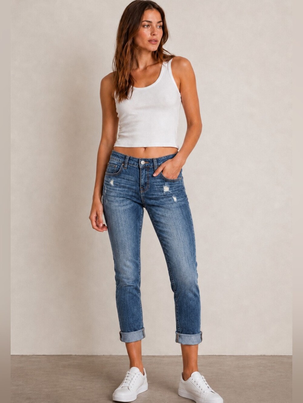 ❤️ COSMIC BLUE LOVE ADRIANNE SLIM BOYFRIEND JEANS, 8 (29)